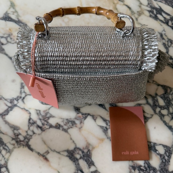 Cult Gaia Ozzy Mini Fringe Metallic Top-Handle Bag - Picture 5 of 8